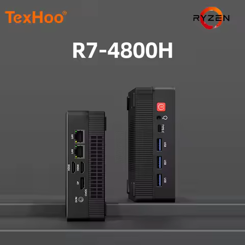 TexHoo Mini PC AMD R7 7730U 4500U R3 5400U up to 32G DDR4 1T NVMe Dual HDMI DP Wifi6 WDesktop Gaming