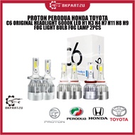 PROTON PERODUA HONDA TOYOTA C6 HEADLIGHT 6000K LED H1 H3 H4 H7 H11 H8 H9 FOG LIGHT BULB FOG LAMP 2PCS