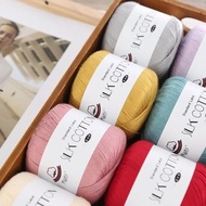 Benang Kait Kapas Mercerized lace Mercerized Silk Cotton Yarn( Size 6#4ply ) 丝光棉