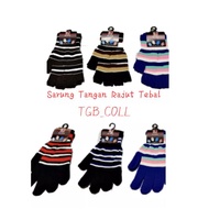 THICK STRIPED KNIT Gloves (1/ 2 Fingers and Full Fingers)