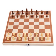 (NJGU) Wooden Folding Chess Set Folding Chess Board Kit Portable Classic Standard Board Game for Kid