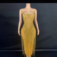 Gold Luxury Strapless High-End Evening Gown for Social Events Company Annual Meetings Award Ceremoni