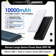 REMAX Lango Series Powerbank RPP-96 10000mAh Dual Output / LED Light Indicators 2.1A / 224 grams Only - Slimmer, Lighter. Local Stocks!