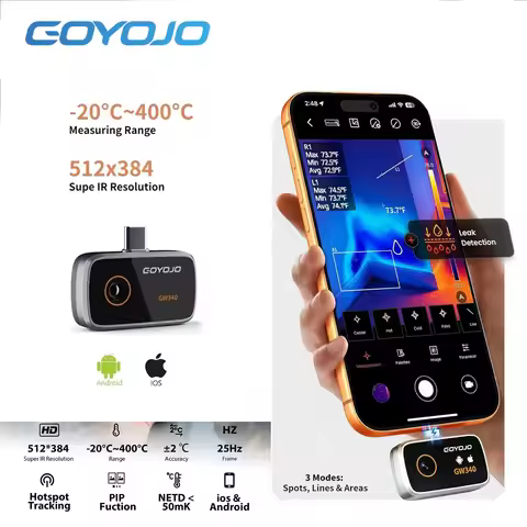 GOYOJO (iPhone&Android) Thermal Imaging Camera for iPhone 512x384 Super IR Resolution 400℃ 25Hz HVAC