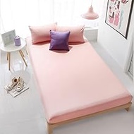 Pure Cotton Solid Bedsheet Bed Sheet With Elastic Band Linens Bedding Sheets Mattress Cover 160x200 