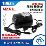 220VAC to AC/AC Adaptor 9VAC 2000mA for LINE 6 POD X3 XT LIVE Floor Plus M9 M13 Multi-Effects Guitar