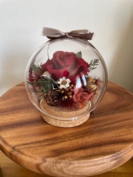 玫瑰永生玻璃盅 永生花 乾燥花 小玻璃球 客製送禮