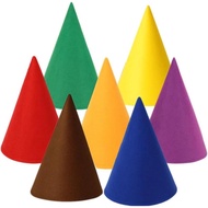 7 Pcs Felt Cone Gnome Hats: Christmas Elf Hat Unisex Dwarf Costume Hats for Christmas Halloween Birt