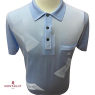 Montagut Men's Short-Sleeve Polo T-Shirt in Fil Lumiere With Pattern 100% Polyamide Made in Portugal