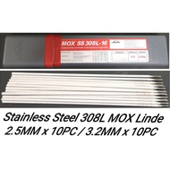 MOX Linde Stainless Steel SS 308L-16 Welding Electrode 10pc ( Stainless Steel Welding Rod )