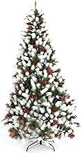 6ft Decoration Artificial Christmas Tree,With Ornaments Hinged Metal Stand Xmas Pine Tree,For Home Office Shops The New