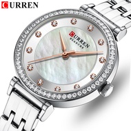 CURREN Top Brand Original Fashion Diamond Ladies Quartz Watch Stainless Steel Sport Waterproof Outdoor Clock Design Lady Watch