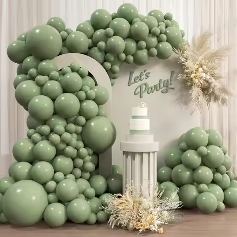 100Pcs Sage Green Balloons Sage Green Balloons Avocado Green Latex Balloons Jungle Safari Birthday B