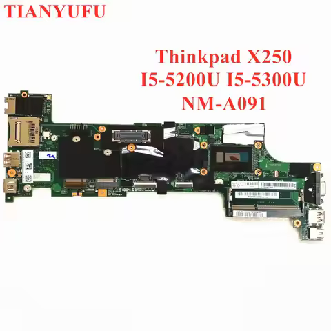For Lenovo Thinkpad X250 Laptop Motherboard NM-A091 i5-5200U I5-5300U CPU Mainboard 00HT369 00HT373 