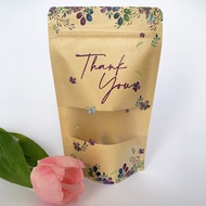 50pcs Thank you Zip Bag 12x20cm,Floral zip lock paper bag goodies bag murah borong doorgift kahwin bajet wedding gift