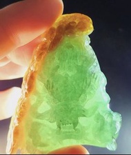 ☄️天然緬甸翡翠A貨☄️ 龍牌 黃皮 大馬坎 藍水 吊墜 玉牌 玉石 翡翠 緬甸 龍牌 0019