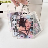 PIXELHIVE​ Photo Card Case, with Keychain 2.7x4.1 Inch Acrylic Photocard Holder, Desktop Decoration 