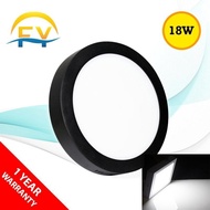 FY Surface Downlight LED Panel Light Ceiling Light 8 inch 18W - Black - Round - Daylight / WaWhite /