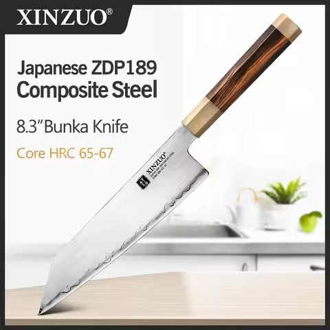 XINZUO 8.3 inch Professional Bunka Knife Stainless Steel Japanese ZDP-189 Power Steel Razor Sharp Bl