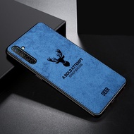 LANLIN สำหรับ Realme 5 Realme 5S Realme 5i Realme 5 Pro เคสบางพิเศษ Hybrid TPU ผ้าผ้าลินินผ้าใบ Moose การออกแบบลวดลาย Shockproof Soft Back เคสโทรศัพท์สำหรับ Realme 5/Realme 5i