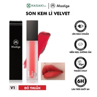 Son Kem Lì Mastige Velvet Lâu Trôi Màu V1 Đỏ Thuần 4.5ml