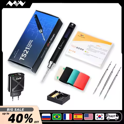 New MINIWARE TS21 Precision Soldering Iron Digital Display 100W Max High Power Welding Pen Household