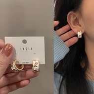 tulip earrings 925 Sterling Silver Girls Circle Earring tulips earrings Ear Hoop Ear Studs accessori