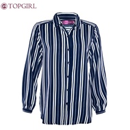 TOPGIRL Ava Stripe Full Button Blouse/ Collar Blouse/ Office Blouse / Stylish Blouse / Korean Blouse