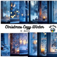 12 Sheets 8x8 Christmas Cozy Winter Print by byte studio | Premium Paper Craft Journal Stationery