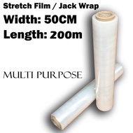 Stretch Film / Jack Wrap Pallet Wrap 20u 50cm x 200m 1Roll Clear Multi-purpose