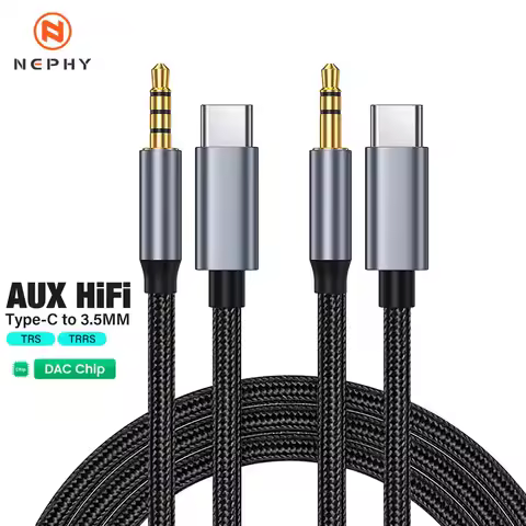 USB Type C To 3.5mm Jack TRRS/TRS AUX Cable For iPhone 16 Samsung Xiaomi mi Connector Headphone 3/4 