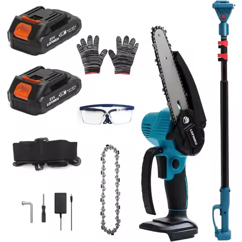 2-in-1 Cordless Pole Saw Mini Chainsaw for Tree Trimming Yard Work Adjustable Pole Length from 1.94m