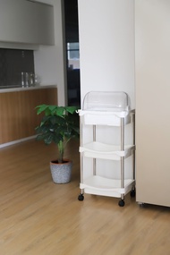 N2N_fashion GOME ชั้นวางจานอเนกประสงค์ 3 ชั้นพร้อมล้อ 30x40x90.5 ซม. LOLA3 สีขาว ปังสุด
