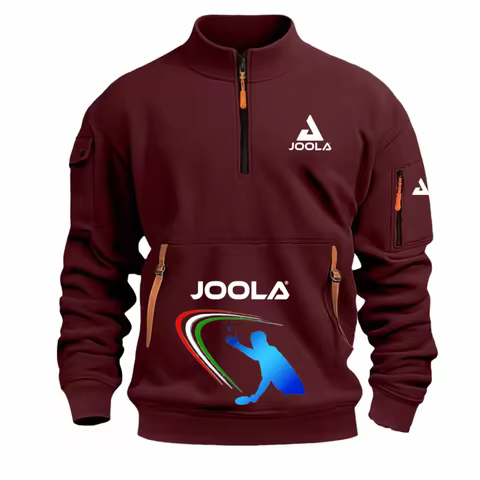 JOOLA Table Tennis Hoodie Men Quarter Zip Sweatshirt Professional Ping Pong Training Jacket Breathab