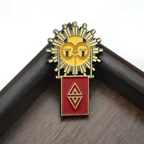 Clair Obscur Expedition 33 Esquie Metal Enamel Pin Game Cosplay Mask Badge Sun Totem Brooch Lapel Pi