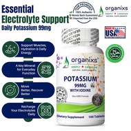 Potassium 99mg Iodine Supplement Halal - Heart Health Wellbeing 100 Tablets USA [Exp: 09/28]