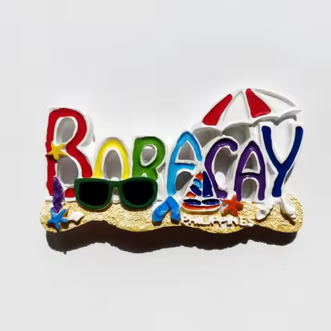 Philippines, Boracay Island, Creative 3D, Ocean Wind, Rainbow Letters, Tourism Commemorative, Magnet