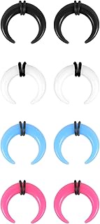 4 Pairs Acrylic Septum Taper Pincher Ring, 14G 12G 10G 8G 6G 4G 2G 0G 00G Buffalo Nose Ring Stretche