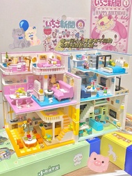 Girl Series Villa House Assembled Building Blocks Princess Castle Children Educational Girl Toys 6-1