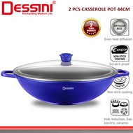 DESSINI ITALY GLW-44 Casserole Induction Die Cast Aluminium Non Stick Stock Pot Bowl Wok Fry Pan Coo