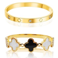 Four Leaf Clover Bracelet, Clover bracelets, 2.36IN, Clover bracelet gold Mother of Pearl, women 18K