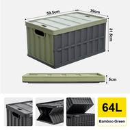 Citylife 64L Folding Storage Box Collapsible Crate With Lid Multipurpose Car Organizer Box Camping