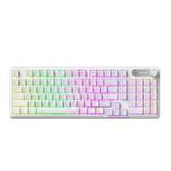 ZIFRIEND คีย์บอร์ดเมมเบรน IP98 คีย์บอร์ดเกมมิ่งแบบมีสาย RGB กันน้ำ -white line