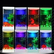 ANTIONE Desktop Betta Fish Tank, Transparent Plastic Mini Fish Tank, Betta Aquatic Plants Tank Adjus