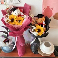 Graduation Bouquet With Convo Bear/Convocation bouquet/Convo bouquet/Soap Sunflower Bouquet/Convo be