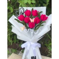 Bunga kawat bulu/Bouquet bunga/bouquet kawat bulu/happy birthday/hadiah/tulip/butterfly/bouquet mura