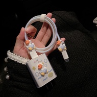 Blue Duck Stringing Set Cartoon Charger Case USB Cable Protector oppo 80w 67w vivo33w 44w Protects T