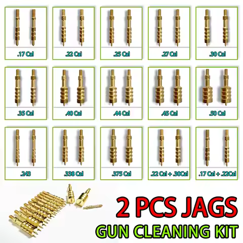 2PCS Cleaning Brass Jag 8/32 Thread 7.62mm/.22/.243/.40/.45/.30 Brass Gun Cleaning Patch Holder Rifl