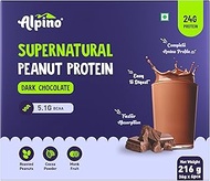 Alpino Supernatural Peanut Protein Powder Dark Chocolate 216g (6 Day Trial Pack) - 100% Plant-Based,