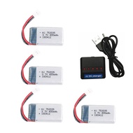400mAh 3.7V 752035 lipo battery + 3.7v Charger For H31 X4 H107 H6C KY101 E33C E33 U816A V252 RC Dro